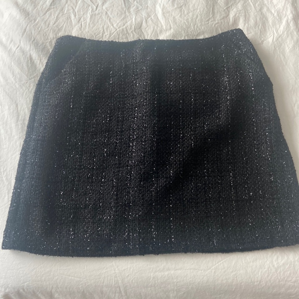 Black tweed sparkle mini skirt